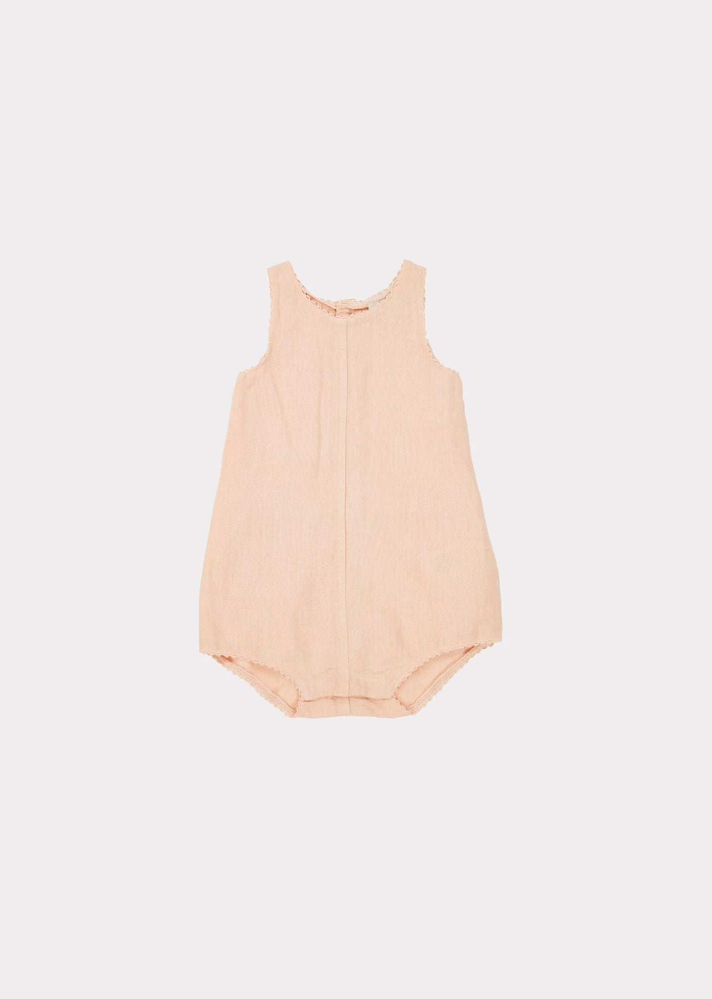 女婴浅粉色连体衣