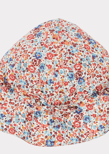 Baby Girls Red Flowers Sun Hat