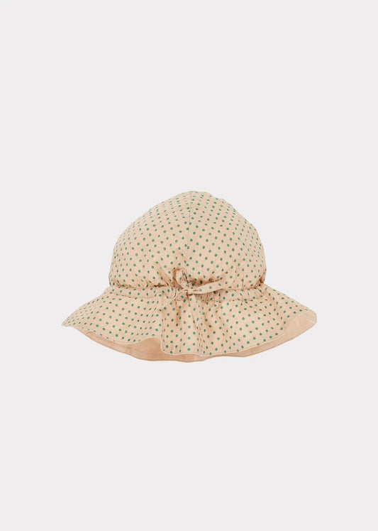 Baby Girls Green Dots Sun Hat