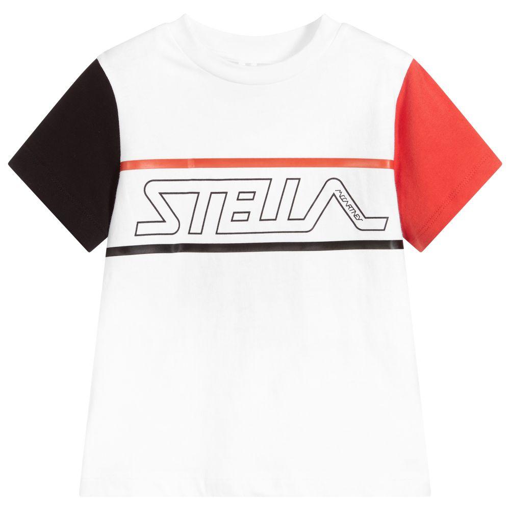 男童白色Logo棉T恤