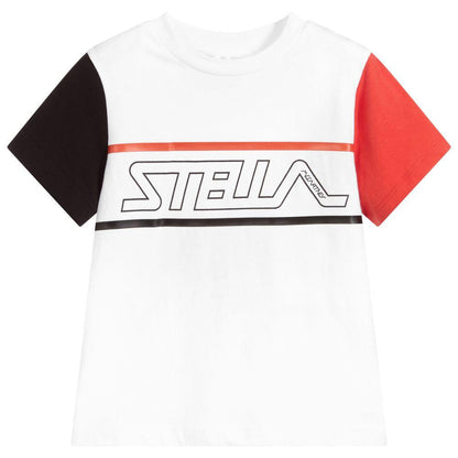 男童白色Logo棉T恤