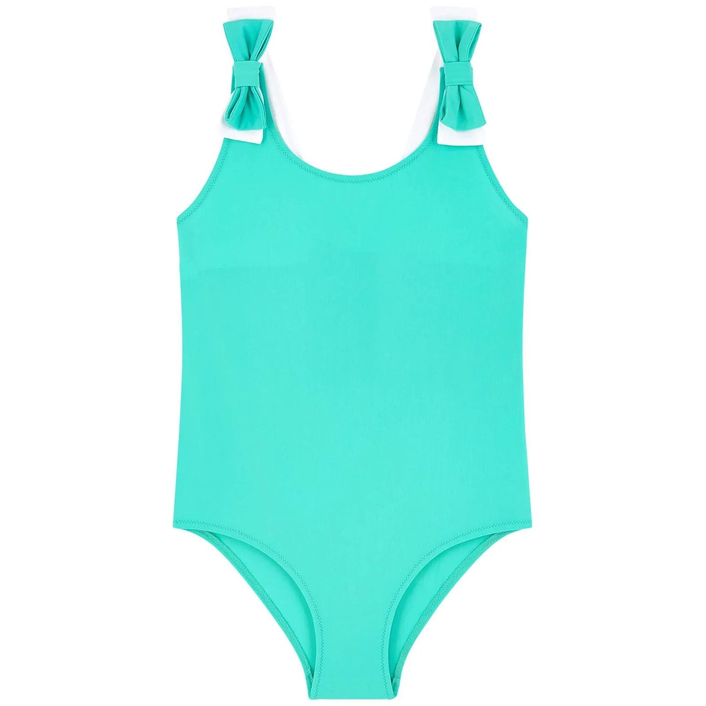 女童翠绿色泳装