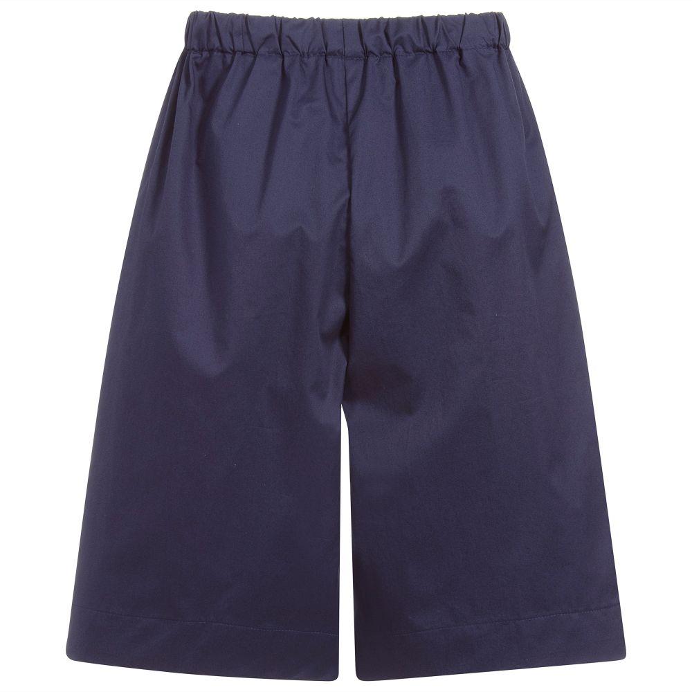 女童藏蓝色棉长裤