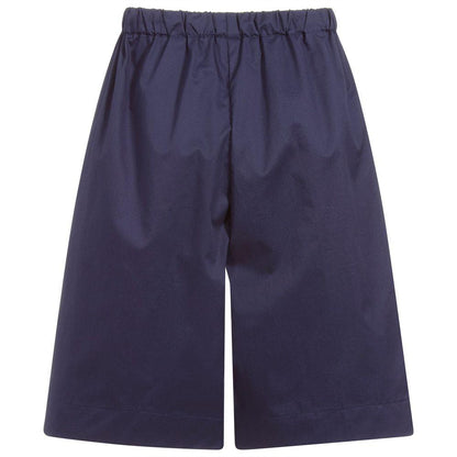 女童藏蓝色棉长裤