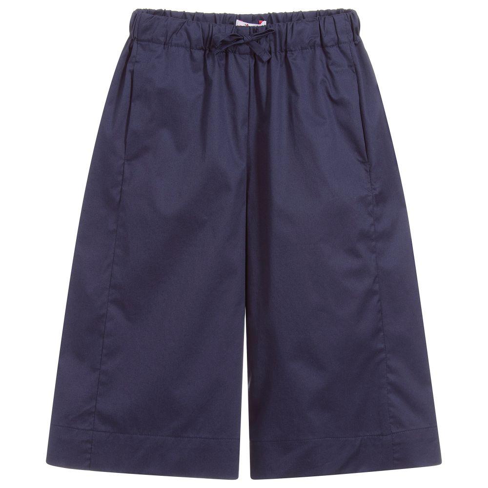 女童藏蓝色棉长裤