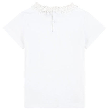女童白色棉T恤