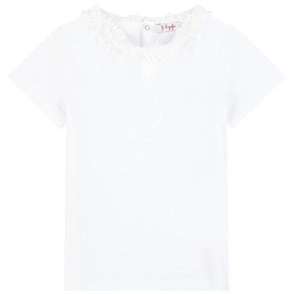 女童白色棉T恤