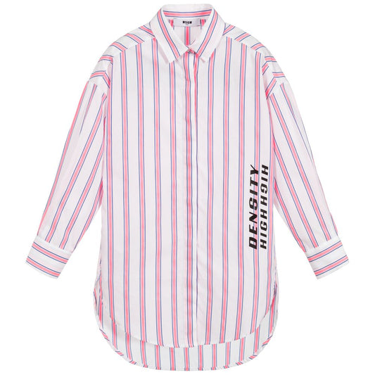 Girls Pink Striped Cotton Dress