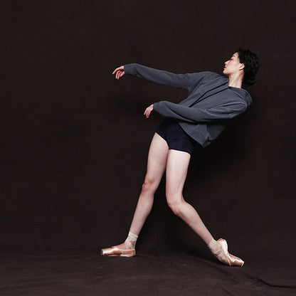 女童灰色芭蕾舞保暖卫衣