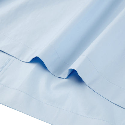 女童蓝色百褶棉连衣裙