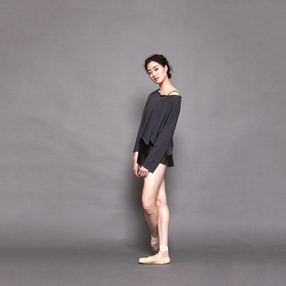 女童灰色芭蕾舞T恤