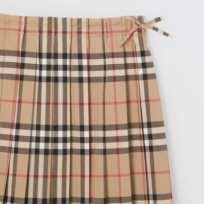 Girls Archive Beige Stripe Cotton Skirts