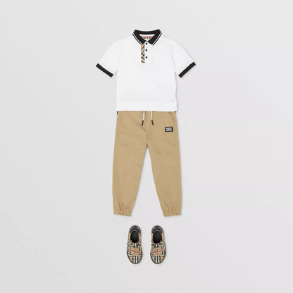Boys White Jerseywear Cotton Polo Shirt