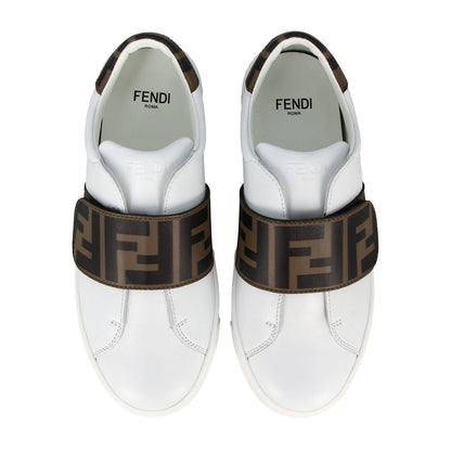 Boys & Girls White FF Calf Skin Shoes