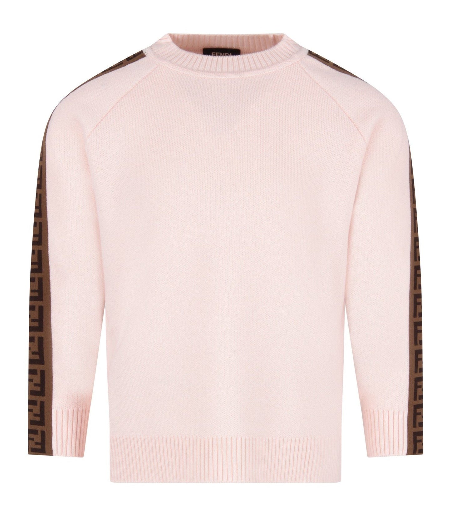 Girls Light Pink FF Virgin Wool Jumper