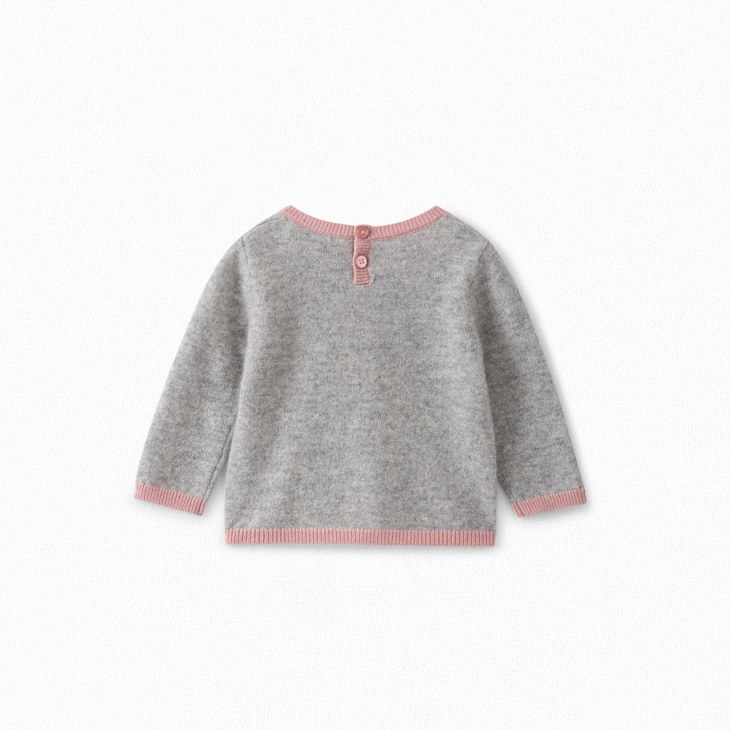 Baby Girls Grey Cherry Cashmere Jumper
