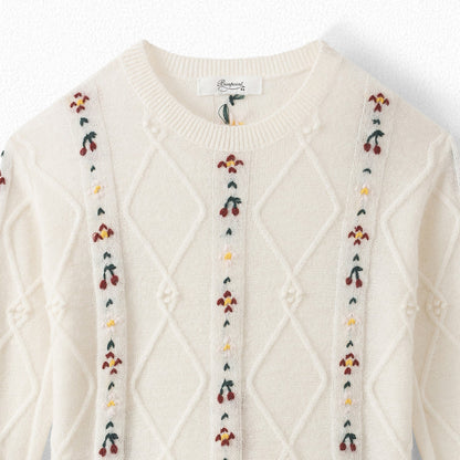 Girls Off White Knit Jumper