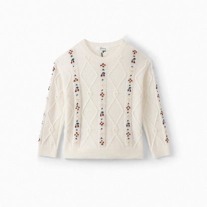 Girls Off White Knit Jumper