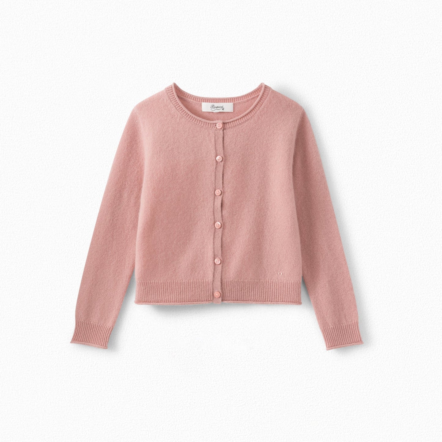 Girls Medium Pink Cashmere Cardigan