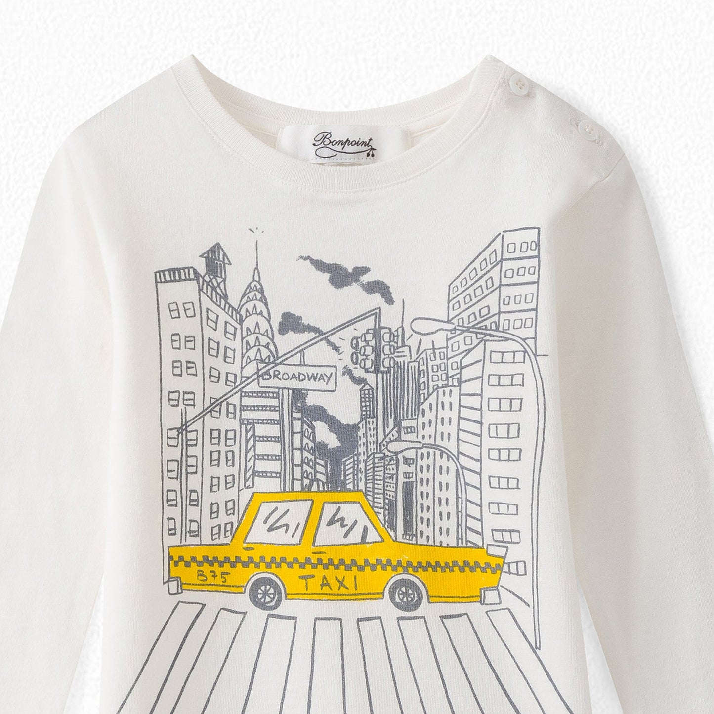 Baby Boys & Girls Off White Cotton T-Shirt