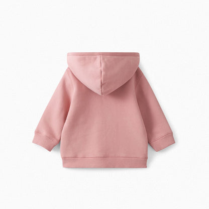 Baby Girls Dusky Pink Cotton Hoodie