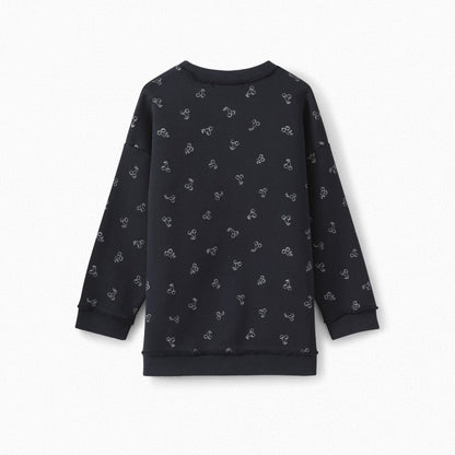 Girls Navy Cotton Sweatshirt
