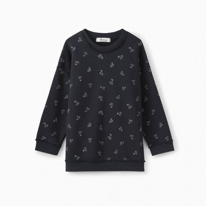 Girls Navy Cotton Sweatshirt