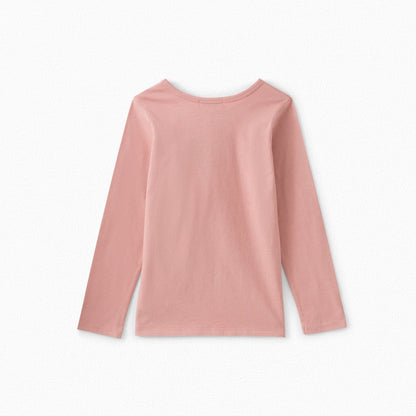 Girls Dusky Pink Cotton T-Shirt