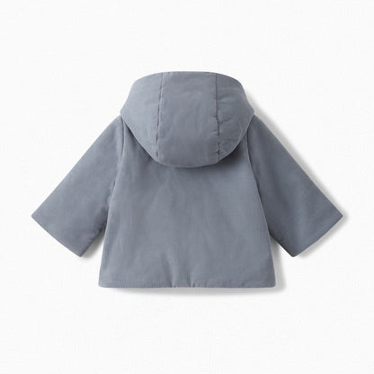 Baby Girls Blue Grey Cotton Coat