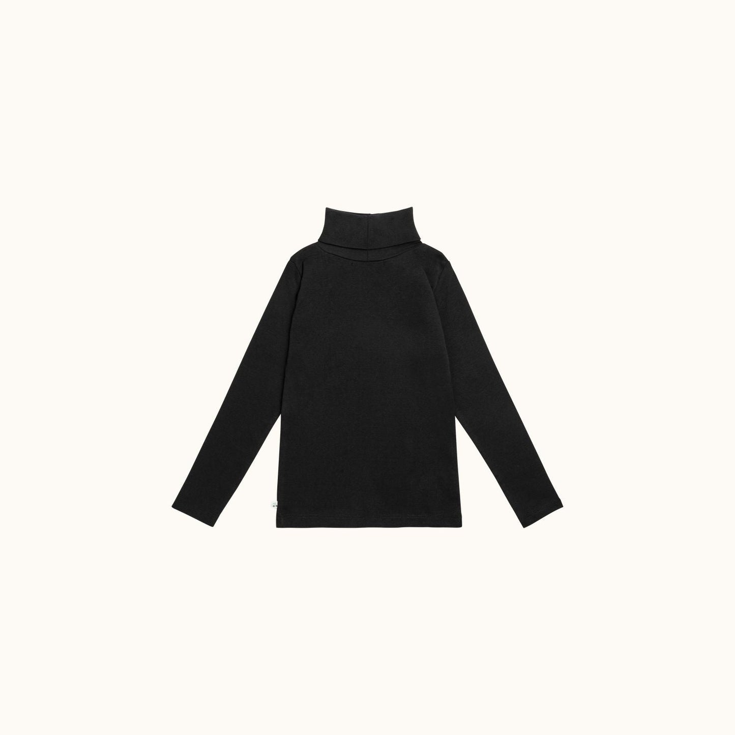 Girls Black Cotton Turtleneck
