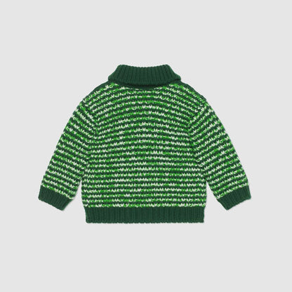 Baby Boys & Girls Green Wool Cardigan