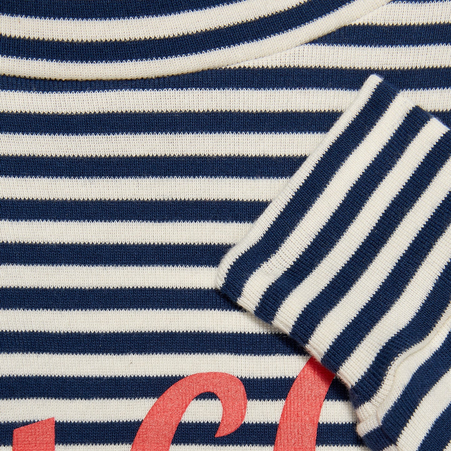 Girls Blue & White Stripe Cotton Turtleneck