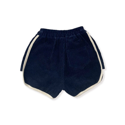 女童藏青色灯芯绒短裤