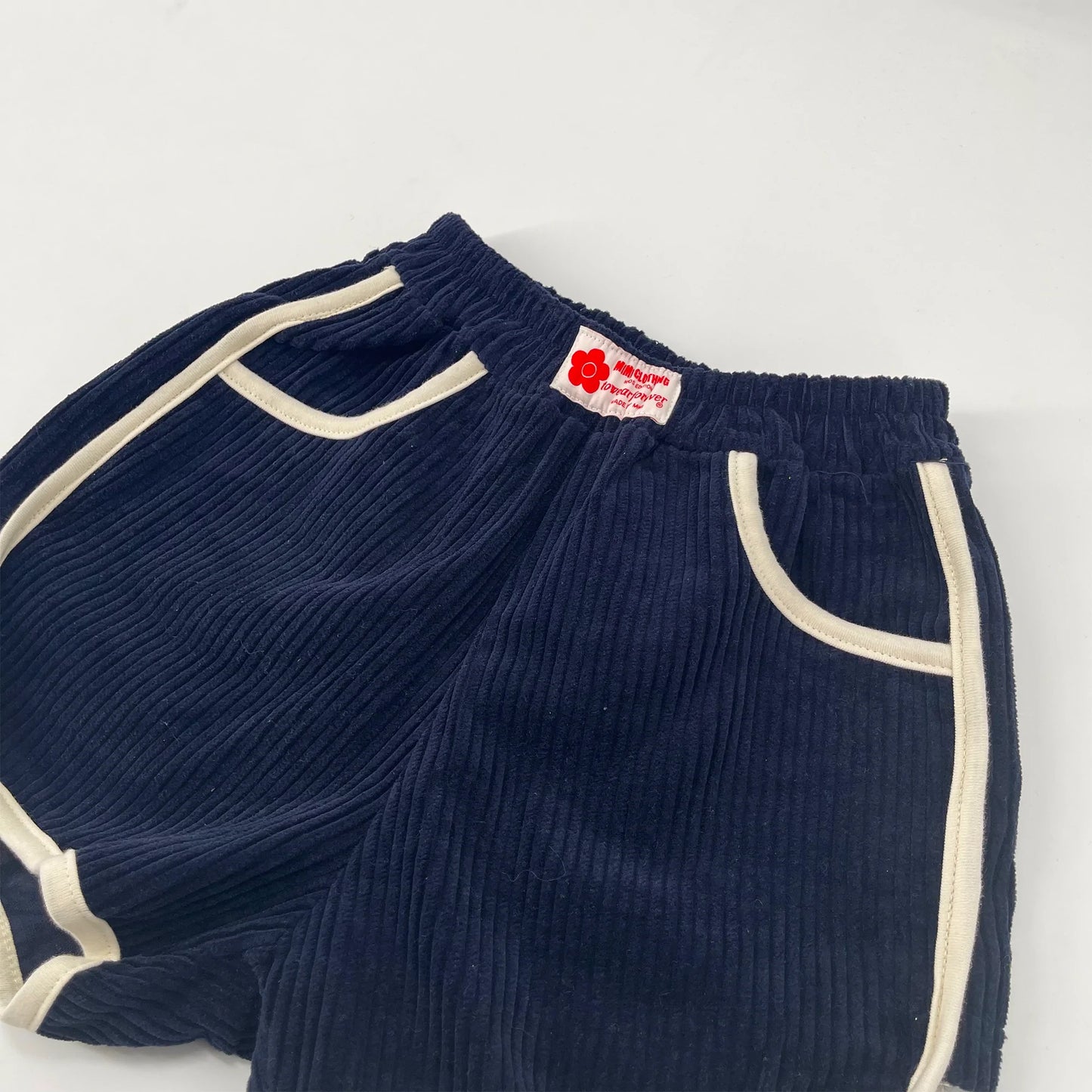 女童藏青色灯芯绒短裤