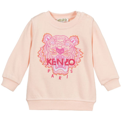 Baby Girls Pink Logo Print Sweatshirt