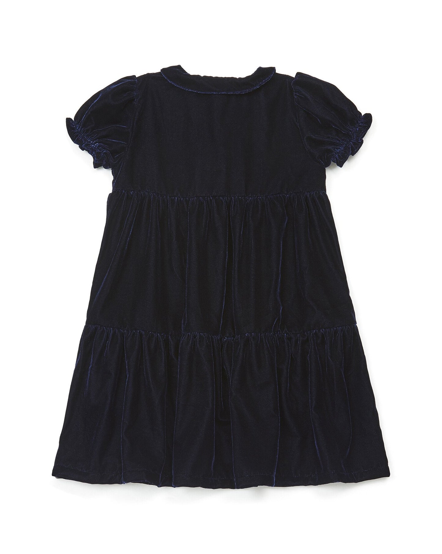 Girls Blue Velours Velours Lisse Dress