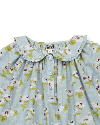Girls Peinte Fleur Cotton Blouse