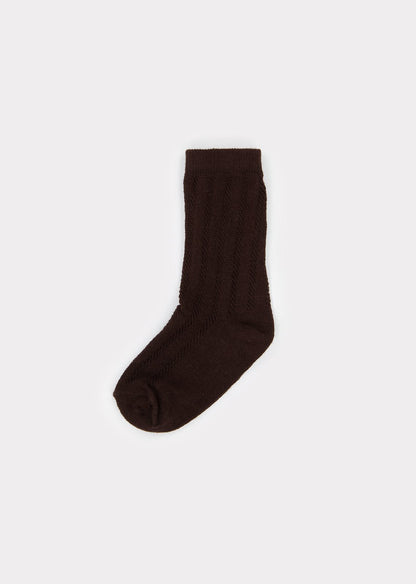 Baby Boys Dark Brown Cotton Socks