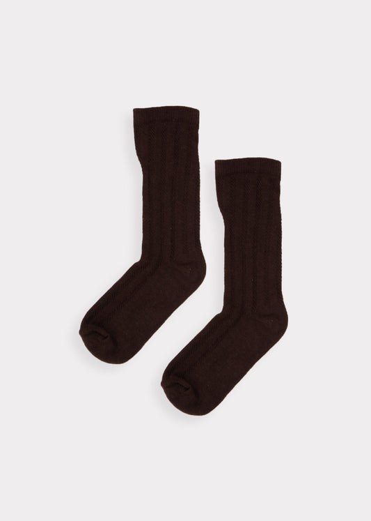 Baby Boys Dark Brown Cotton Socks