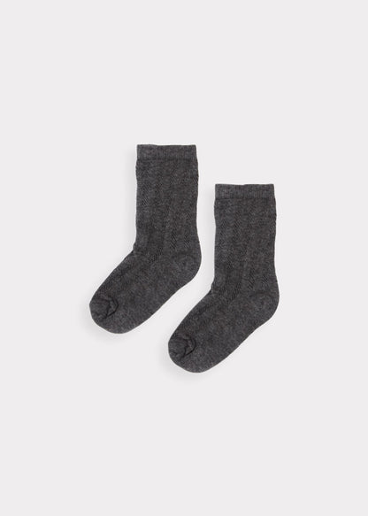 Baby Boys Grey Cotton Socks