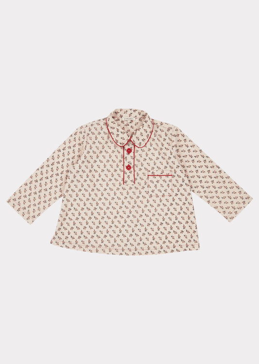 Girls Pink Floral Cotton Shirt