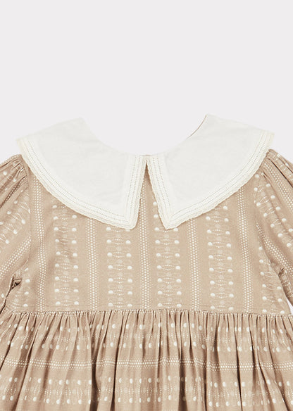 Girls Chestnut Dotty Buzzard Dress