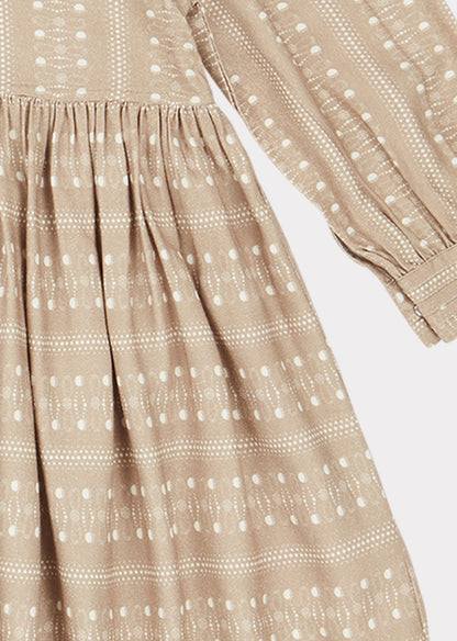 Girls Chestnut Dotty Buzzard Dress