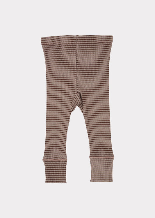 婴儿巧克力色条纹棉长裤
