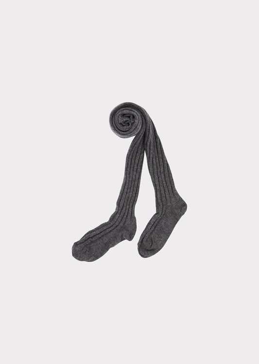 Girls Grey Pointelle Tights