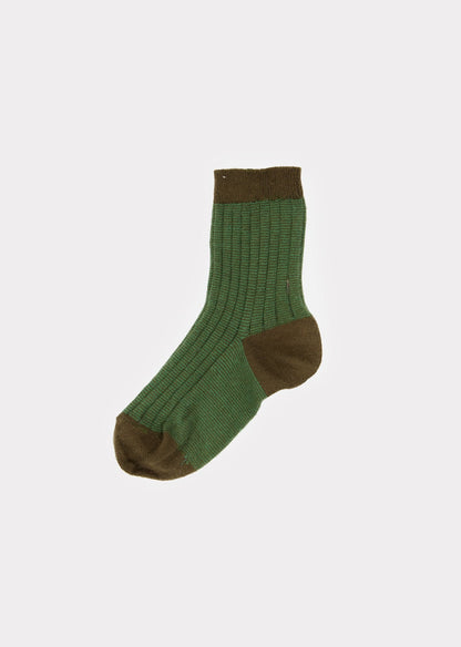 Boys & Girls Green Stripe Cotton Socks