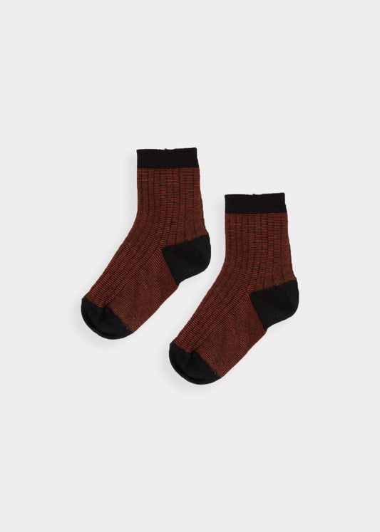 Boys & Girls Terracotta Stripe Cotton Socks