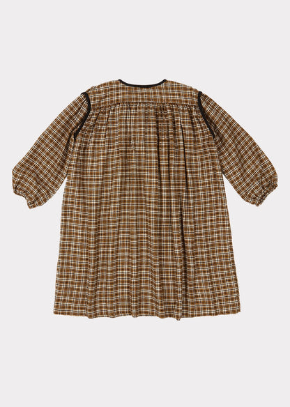 Girls Yellow Check Dress
