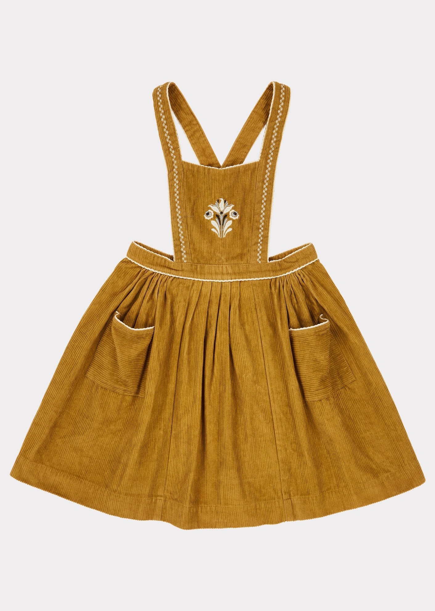 Girls Mustard Goose Pinafore