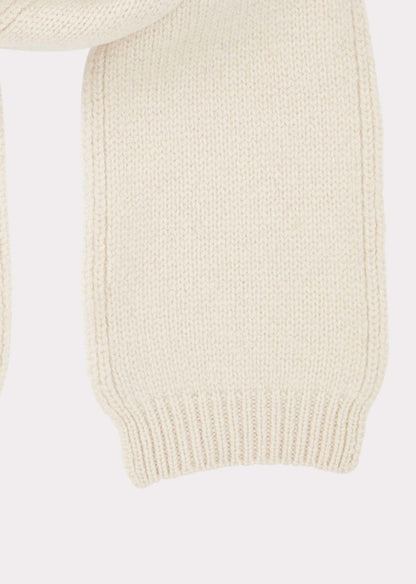 Boys & Girls White Wool Scarf